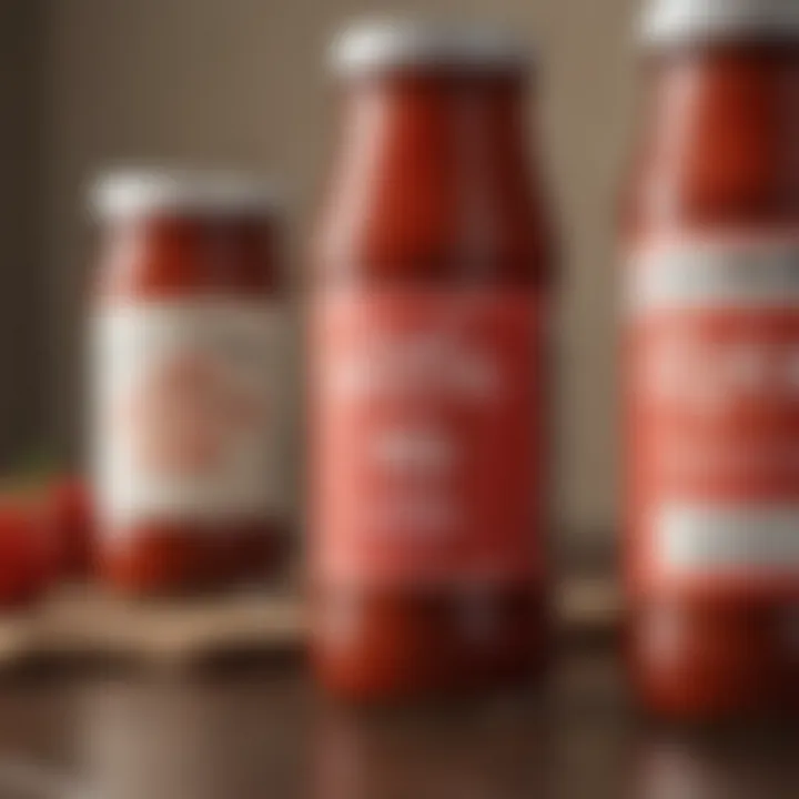 Labels and jars for storing spicy ketchup
