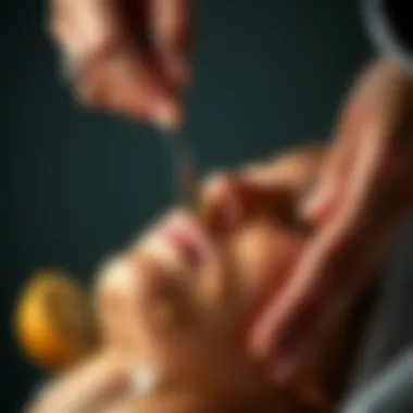 Facial Scrub Application Technique Applying facial scrub on the skin with care