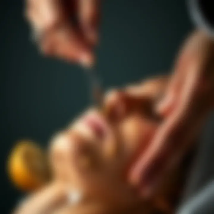 Facial Scrub Application Technique Applying facial scrub on the skin with care