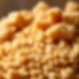 Brown Sugar Granules Texture Close-up of brown sugar granules showcasing its texture