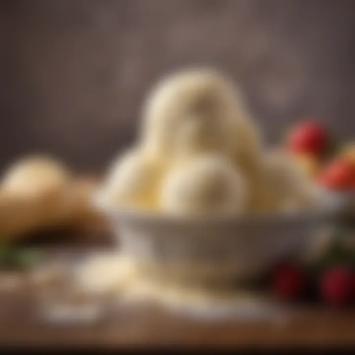 Homemade ice cream in a decorative bowl