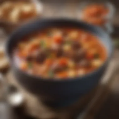 A hearty gluten-free stew served in an elegant bowl