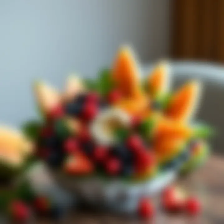 Berry and Melon Delight Elegant fruit bouquet featuring berries and melons