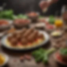 Fresh ingredients for meatballs