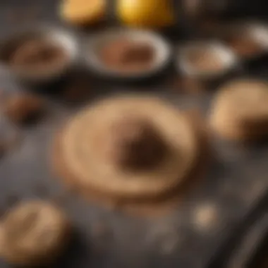 Ingredients laid out for making mud cookies including flour and cocoa