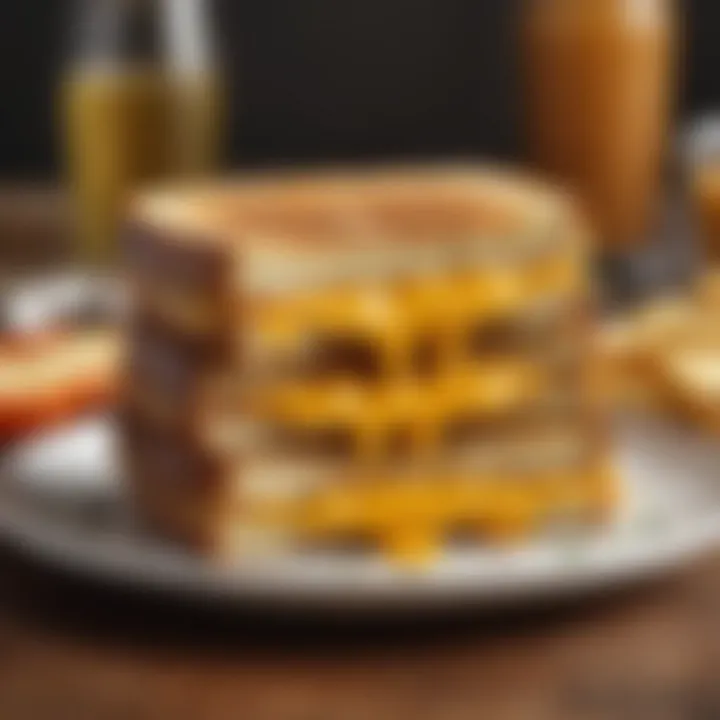 Golden brown grilled cheese sandwich on a plate