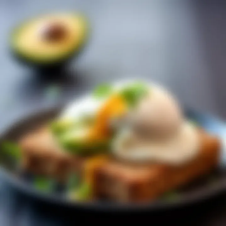 Savory Avocado Toast Whole grain toast topped with avocado and poached egg