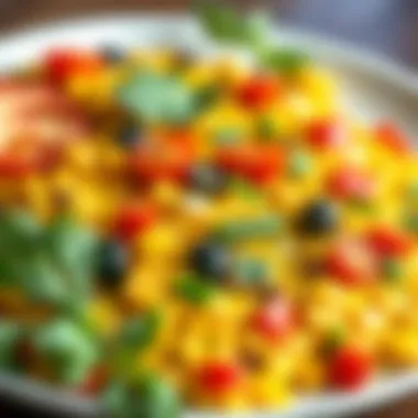 Flavorful Vegetable Scramble Vibrant vegetable and egg scramble served on a plate