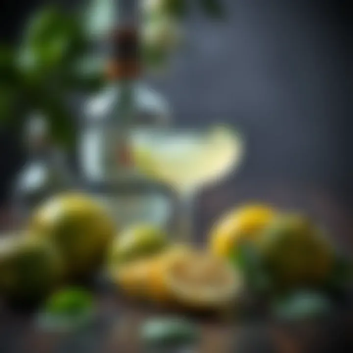Fresh Ingredients for a Perfect Gimlet Fresh limes and gin ingredients for a gimlet