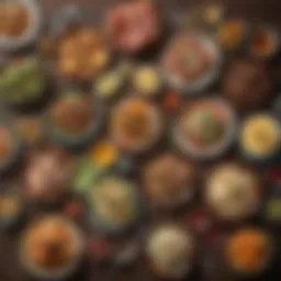 Colorful array of keto lunch options displayed on a wooden table