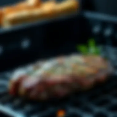 A seasoned steak resting after grilling, ready to be served