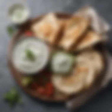 Tzatziki sauce served with pita bread