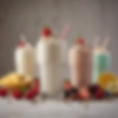 Fresh Ingredients for Milkshakes A vibrant array of fresh ingredients for milkshake making