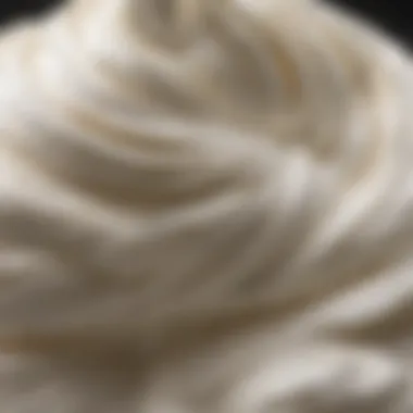 Close-up of whipped cream with perfect texture