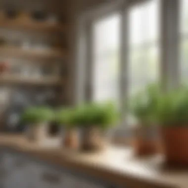 Herbs in a stylish kitchen setting, enhancing aesthetics