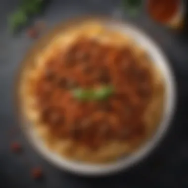 Hearty Beef Ragu Over Pasta A rich and hearty beef ragu served over a bed of al dente pasta