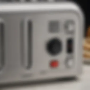 Close-up view of Cuisinart Classic Long Slot Toaster controls