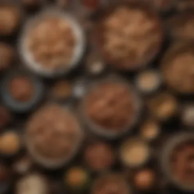 Diverse Culinary Dishes Featuring Filbert Nuts Variety of dishes featuring filbert nuts in shell as a garnish