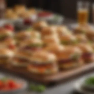 A colorful platter of sliders showcasing diverse toppings and flavors