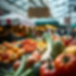 A vibrant display of fresh produce at a local farmers market in San Francisco