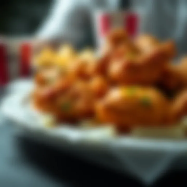 Artistry of KFC Chicken Presentation A beautifully arranged platter showcasing KFC chicken pieces