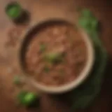 Bowl of pinto beans with spices and herbs