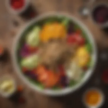 Colorful Salad for Energy Boost Colorful salad with a variety of healthy toppings