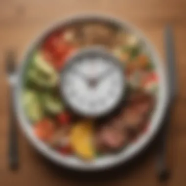 Meal Timing for Workout Efficiency Timing of meals illustrated with a clock and healthy dishes