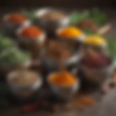 Flavors of Nature An array of spices and herbs in elegant containers