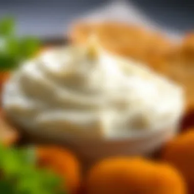 Creamy Dairy-Free Sour Cream Alternative Creamy texture of a dairy-free sour cream alternative