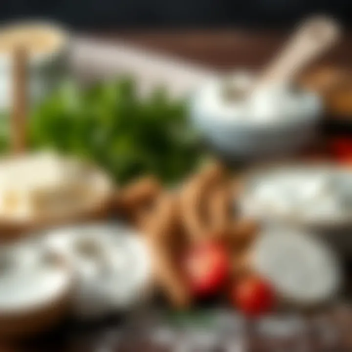 Ingredients for Plant-Based Sour Cream Various ingredients for making plant-based sour cream