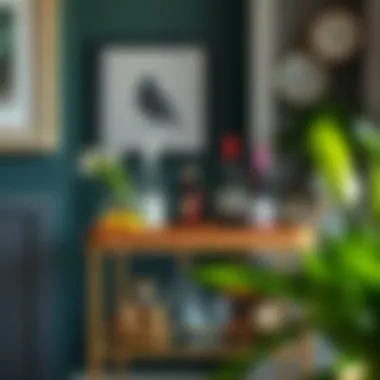 Personalized Bar Cart Aesthetics Customized bar cart featuring unique decorative elements