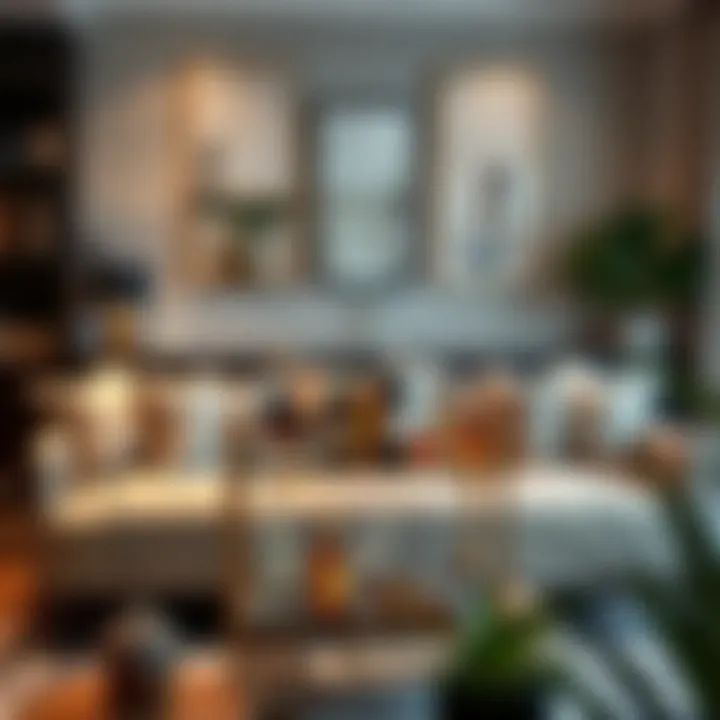 Bar Cart in Contemporary Decor Elegant bar cart in a modern living room setting