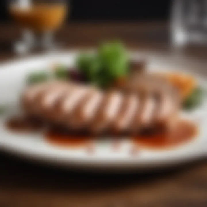 Elegant pork dish plated with a rich sauce