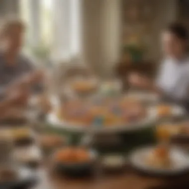Sophisticated Easter Game Gathering Elegant Easter gathering with adults playing games