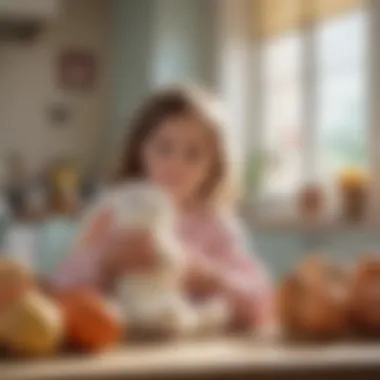 Plush Bunny for Easter Cuddles A child playing with a plush bunny, symbolizing Easter joy