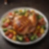 A vibrant plate of grilled chicken with fresh vegetables