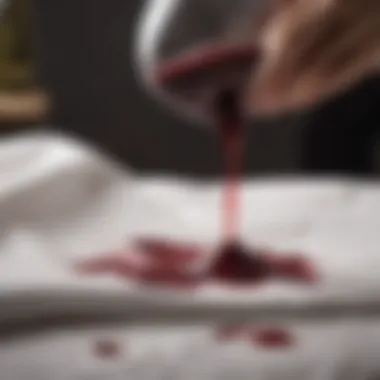 Professional Treatment for Wine Stains A professional cleaner applying a treatment to a fabric