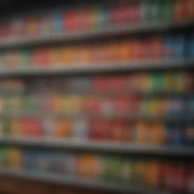 A well-organized shelf displaying various soft drink brands