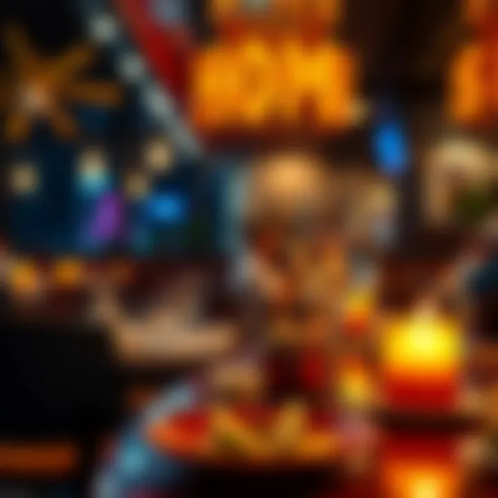 Lively Dining Experience A vibrant restaurant scene capturing the essence of Miami's nightlife.