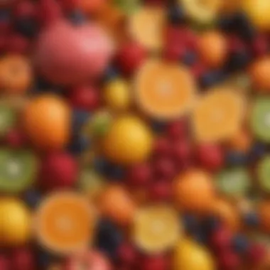 Vibrant Fruits for Energy Enhancement Colorful assortment of energy-boosting fruits