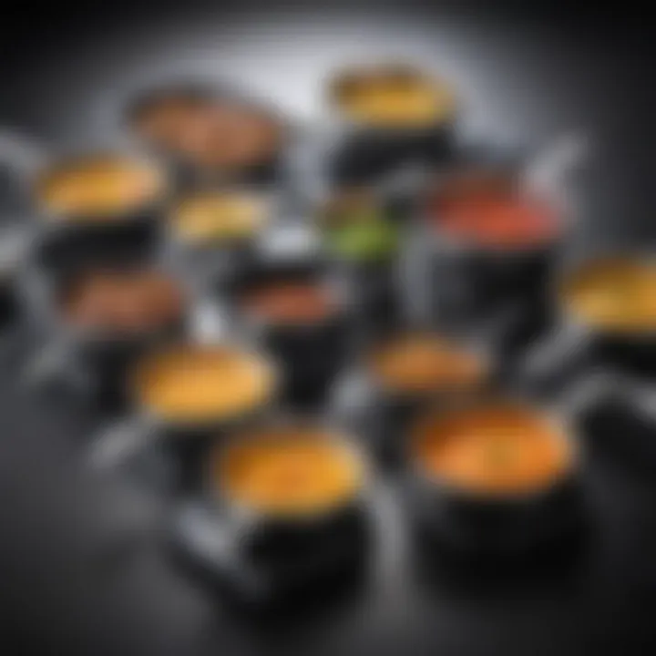 Illustration depicting different types of induction cookware