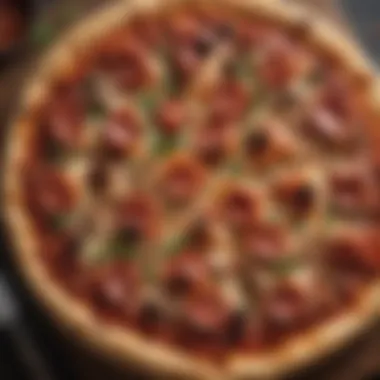 Perfectly Crafted Homemade Pizza A beautifully crafted pizza, showcasing the perfect crust and toppings.