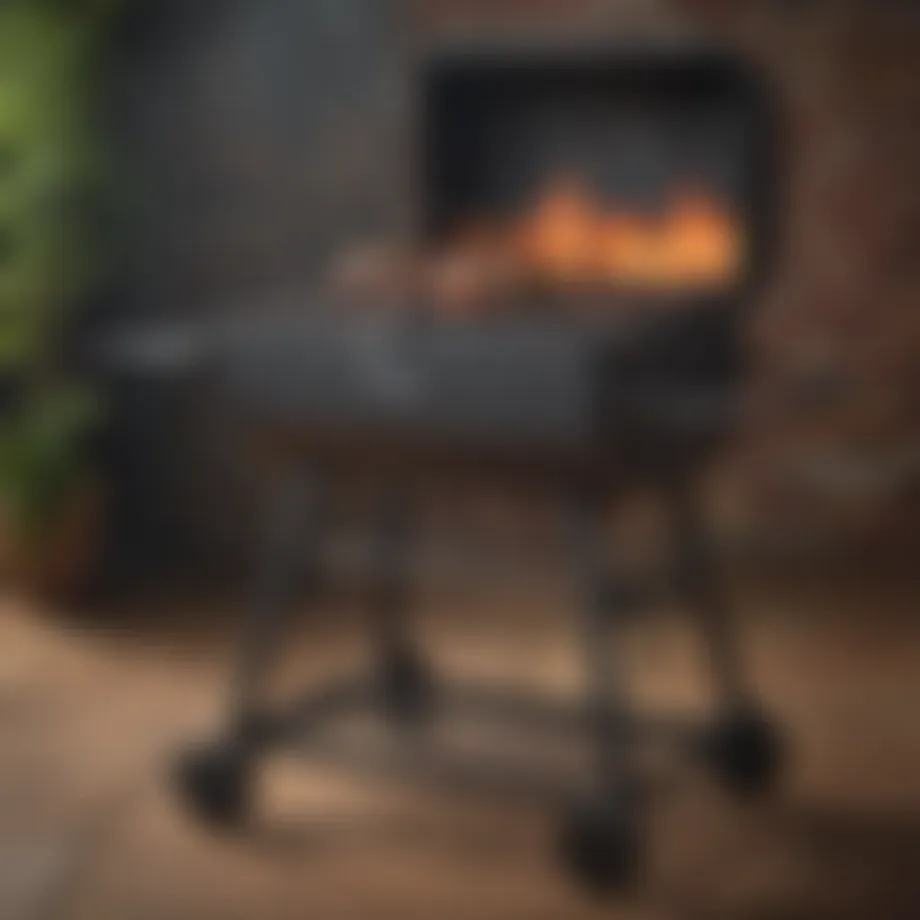 A modern charcoal grill showcasing its sleek design and features.