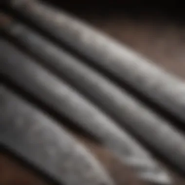 Exquisite Craftsmanship of Knife Blades Close-up of quality knife blades showcasing fine craftsmanship