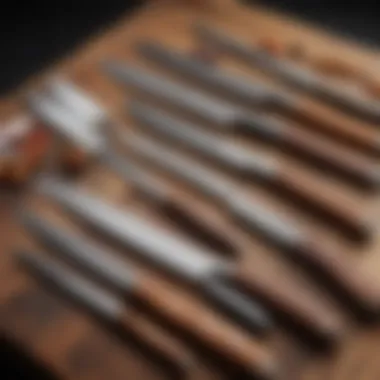 Diverse Selection of Premium Knife Sets Elegant array of premium knife sets displayed on a wooden surface