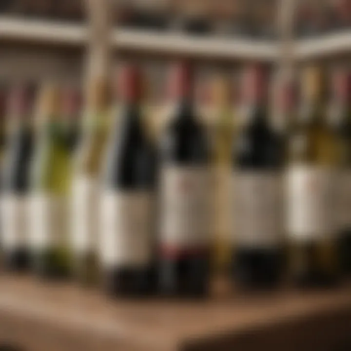 Display of various alcohol-free wine bottles at Kroger