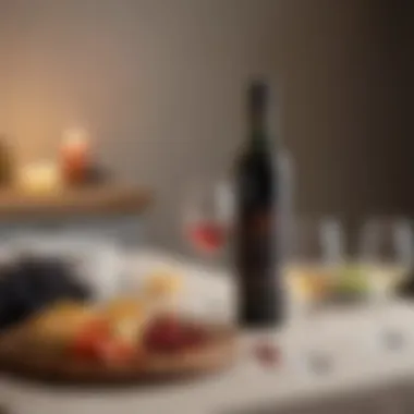 Elegant Setup with Non-Alcoholic Wines A table set with alcohol-free wine options for a social gathering