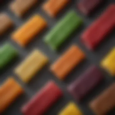 A selection of flavored fruit leathers, illustrating the diversity of culinary applications.