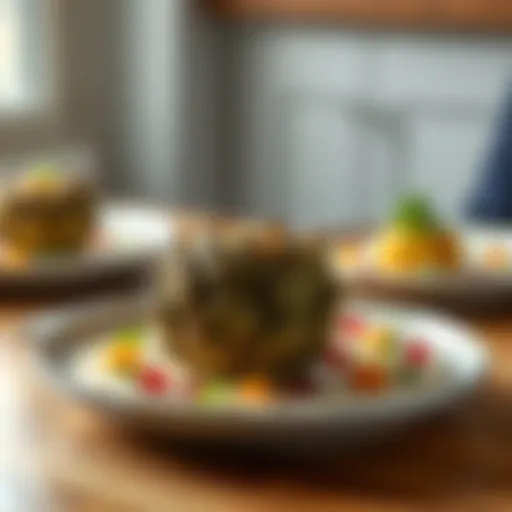 Artichoke pozza plated elegantly with garnishes